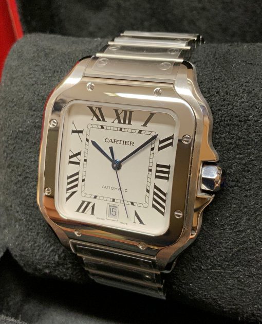 Cartier replica Santos De Cartier WSSA0009 Large Size white dial - immagine 4