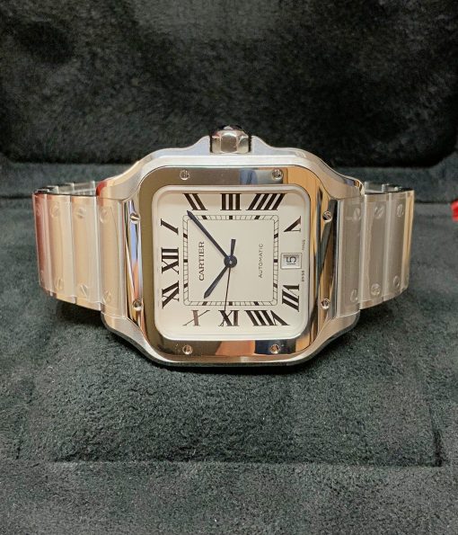 Cartier replica Santos De Cartier WSSA0009 Large Size white dial - immagine 3